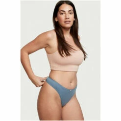 Victoria’s Secret Victoria's Secret 100 Percent Cotton Thong Panty Soft Black Floral