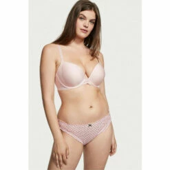 Victoria’s Secret Victoria's Secret Angel Pink Flocked Dot Ruffled Mesh Cheekini Panty