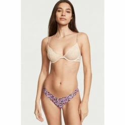 Victoria’s Secret Victoria's Secret Berry Retro Floral No Show V Front Mini Thong Panty