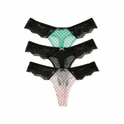 Victoria’s Secret Victoria's Secret 3 Pack Mesh Lace Thong Panties