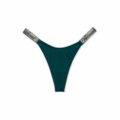 Victoria’s Secret Victoria's Secret Deepest Green Shine Strap Thong Panty