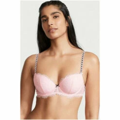 Victoria’s Secret Victoria's Secret Angel Pink Lace Lightly Lined Demi Bra