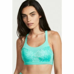 Victoria’s Secret Victoria's Secret Water Print Blue Smooth Lightly Lined Wired High Impact Sports Bra