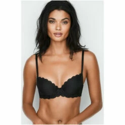 Victoria's Secret Shop 8 Victoria’s Secret Victoria's Secret Black Smooth Lace Wing Lightly Lined Demi Bra