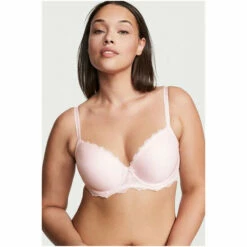 Victoria’s Secret Victoria's Secret Bahama Pink Smooth Lace Wing Lightly Lined Demi Bra
