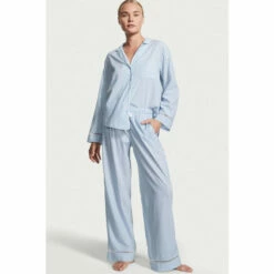 Victoria’s Secret Victoria's Secret Cotton Long Pyjamas With Lace Trim