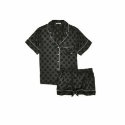 Victoria’s Secret Victoria's Secret Black Spot' Satin Short Pyjamas